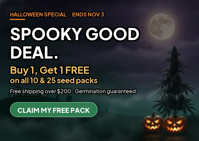 Halloween special: buy 1 get 1 free on all 10 and 25 seed packs, ends November 3
